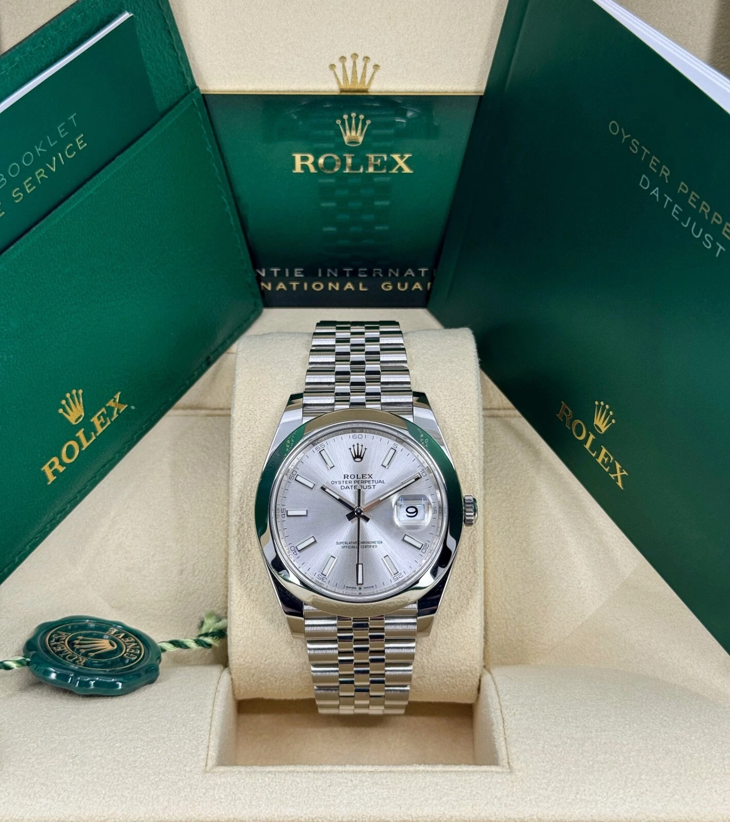 Unworn Rolex Datejust 41mm, Stainless Steel, Silver, Jubilee, 126300, dated 2025