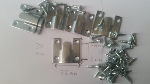 4 x Schwerlasthaken Metall Chrom Oberfläche Bilderrahmen Wandhalterungen + Schrauben - Bild 3 von 3