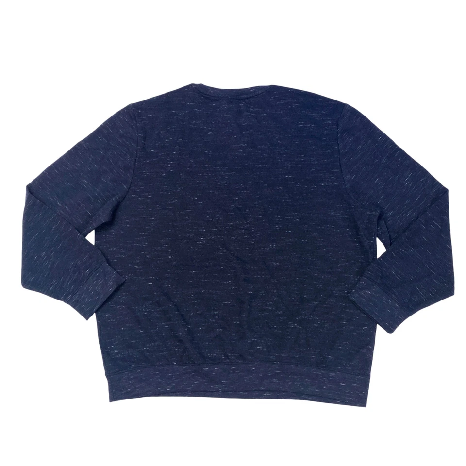 Haggar Mens Size XL Textured Jersey Crewneck Sweatshirt Navy - Image 2 of 4