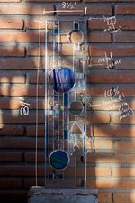 Frank Lloyd Wright Insprd Tiffany Style Stained Glass Window Panel Beveled Piece