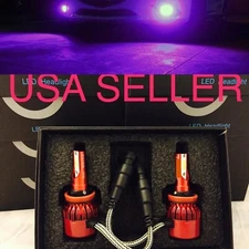 SUPER PURPLE H11 A H9 Led Headlight Conversion Bulbs KIT 12000K 12k lasfit H11LL