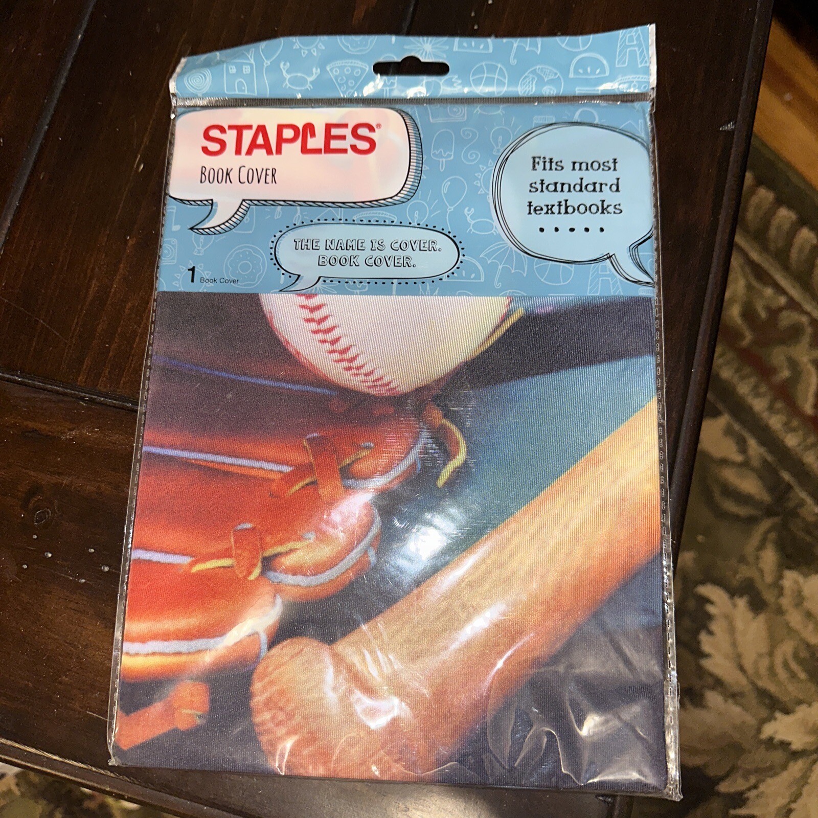 Staples Book Cover 1 Stretch Book Cover BASEBALL DESIGN Fits Most Books New! eBay
