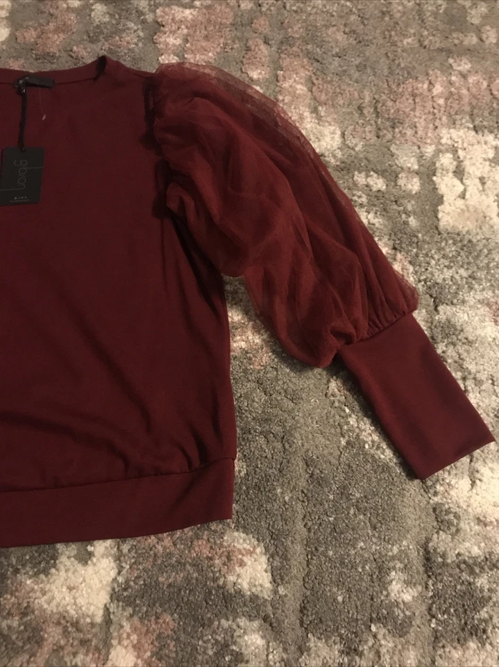 Suéter Gibson para mujer talla grande granate nuevo con etiquetas  Foto 4 de 4