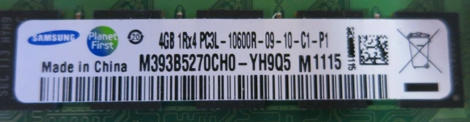 Samsung M393B5270CH0-YH9Q5 12GB (3x4GB) 1Rx4 PC310600 ECC CL9 240P Server Memory - Image 3 of 4