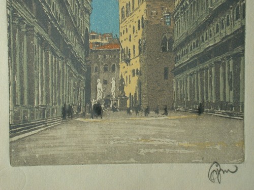 Hans Figura (Kikinda 1898-1978 Vienna) Florence Palazzo Vecchio. - Picture 7 of 11