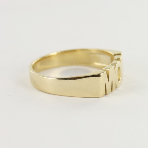 9 Karat Gelbgold "MOM" Ring und Siegelringe in Fingergrößen I-Q gestempelt - Bild 3 von 3