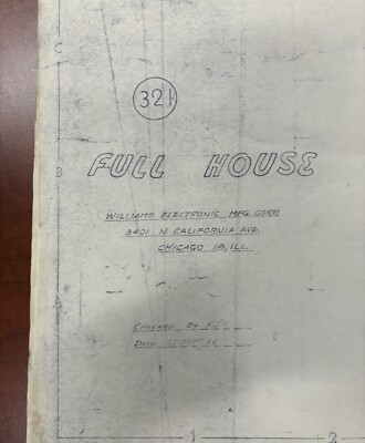 ORIGINAL-WILLIAMS-FULL HOUSE-PINBALL-SCHEMATICS
