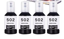 4PK Compatible with Epson 502 Black Ink Ecotank ET Expression Ultra High Yield .