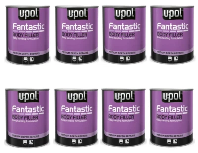 8 X U-POL FANTASTIC POLYESTER CAR BODY FILLER 3LTR UPOL FANT/3 WITH BPO HARDENER