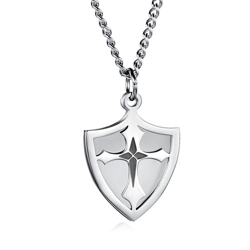 Tempelritter Kreuz Josua 4:13 oder 13:48 Schild Edelstahl Anhänger Kette - Bild 16 von 33