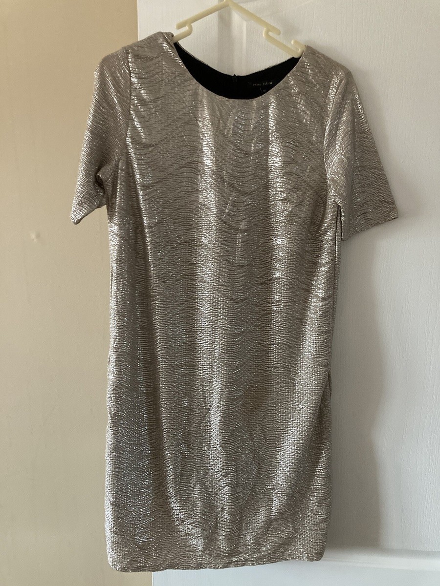 Ladies River Island Gold Dress Size 10 | eBay UK