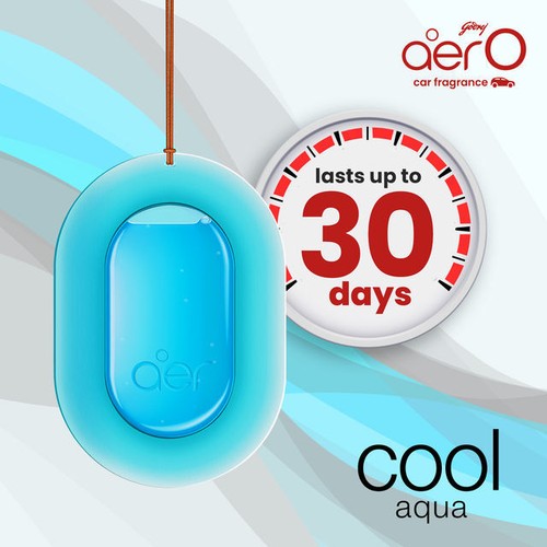 Godrej aer O Hanging Car Air Freshener Gel Car Accessories (Cool Aqua) 7.5gm - Picture 6 of 7