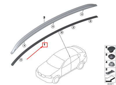 BMW X4 F26 Right Roof Molding 51137338618 NEW GENUINE | eBay