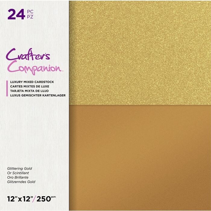 Crafters Companion 12"" Mixed Cardstock Pad - Glittering Gold