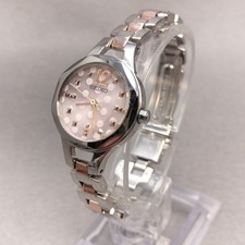 Seiko 111-0BG0 Solar Watch Women's Pink Dial Dot Studs Index SEIKO