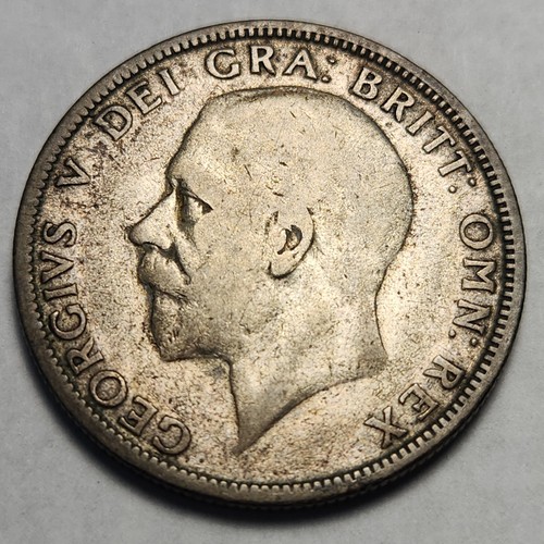 1929 One 1 Florin George V British England UK .925 Sterling Silver Coin GB-429D
