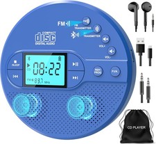 Portable CD Player with Bluetooth, Disman CD Player for Car with FM Transmitt...