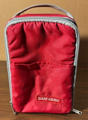 VTG Case Logic 15 CD Zippered Red Storage Portable Padded w/ Carry Strap - GUC