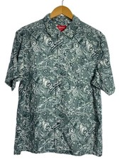 Supreme Short Sleeve Shirt M Rayon GRN All Over Pattern