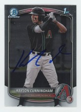 2025 Bowman Draft Chrome Kayson Cunningham Auto Diamondbacks #BDC-84 COA 1st