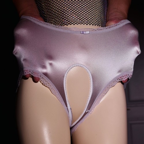 Women Panties Daily Shorts Smooth Ice Silk Lace Satin Solid Breathable - Picture 12 of 20