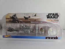 Hot Wheels Star Wars Starships Razor Crest Speeder Bike Hover Pram & Child 