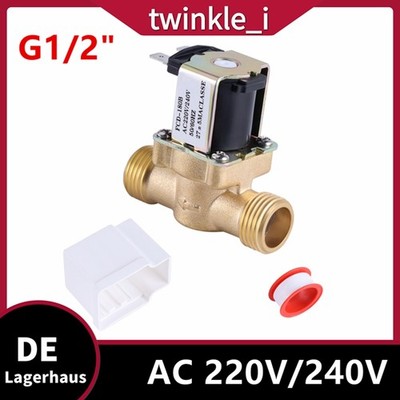 1/2'' AC220V Magnetventil Messing Elektroventil für Wasser N/C normal geschlossen
