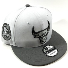 New Era Chicago Bulls Exclusive Grey Gunmetal White 9FIFTY Snapback Hat Cap