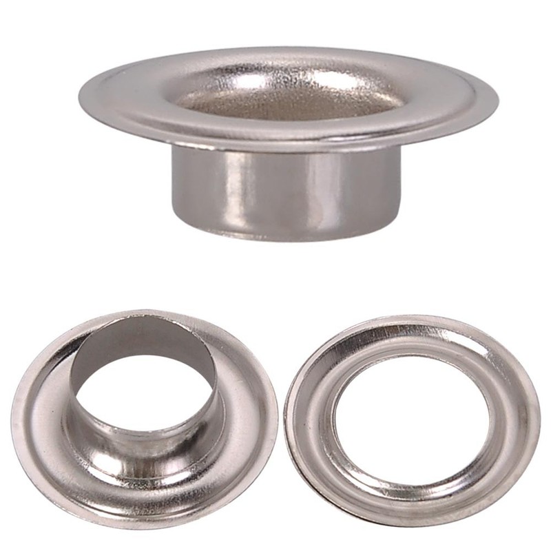 1000pcs #4 1/2 Die Eyelet Grommets & Washers Nickel Machine Press Tool