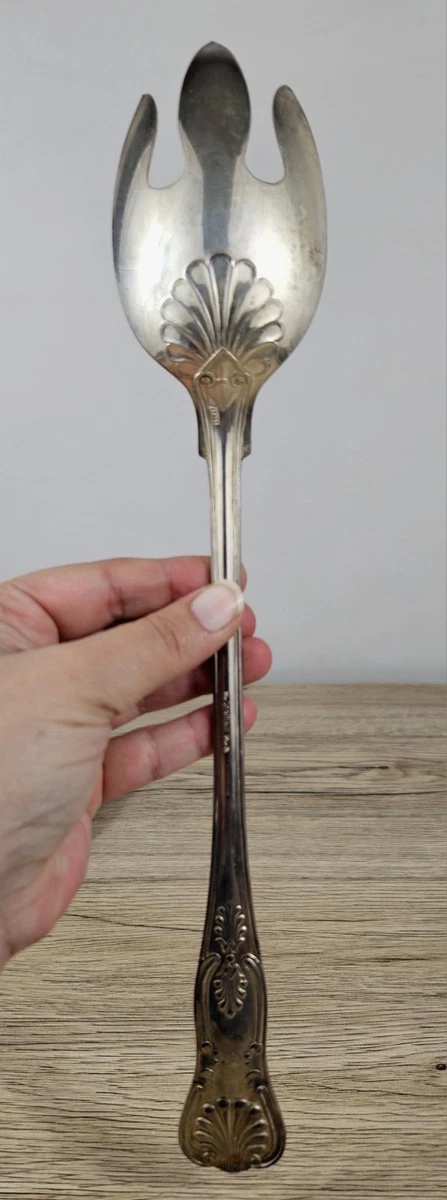 The SHEFFIELD SILVER Co Italy Fork Spoon Set Silverplate Ornate Fan Large 1980