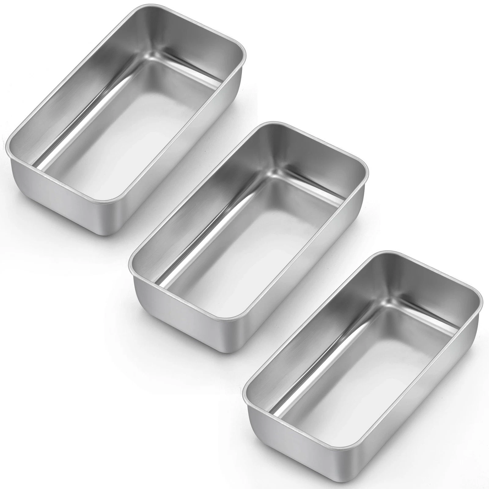 3 Pack Loaf Pans for Baking Bread, 9x5 Inch Bread Loaf Tin Pan, Stainless Ste...