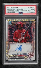 2021 Bowman Chrome Prospects Speckle Refractor Jeremy De La Rosa PSA 9 Auto 01ic
