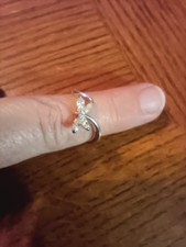 Sterling Silver And Clear Stones Butterfly Ring. Size 7