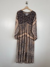 Abito Cento Stelle Taglia M L Midi Caftano Indian Heritage Oversized Resort