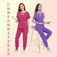 Women's Nursing Scrubs Set Lightweight, Stretchy, Medical Uniform by NiaaHinn
