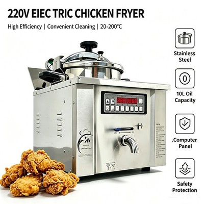 16L High Pressure Fried Chicken Macheine Electric Fried Chicken Deep Fryer 220V