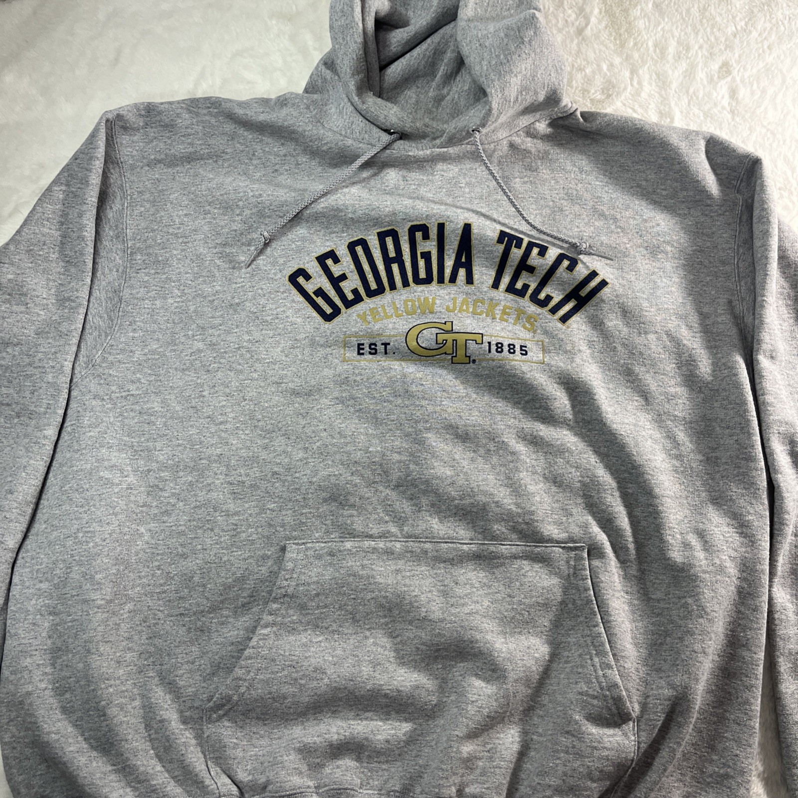 Georgia Tech Yellow Jackets Men's Adult 2XL Hoodie Sweatshirt - Champion - Gray