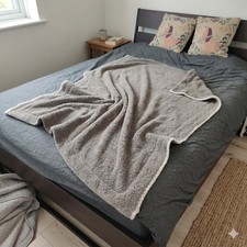 Barefoot Dreams CozyChic Blanket OS Gray Trim Throw Cozy Minimalist Luxury