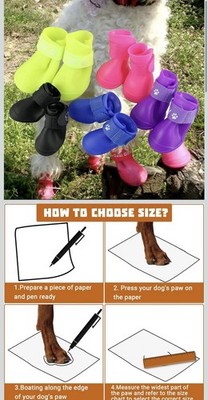 Lime Green Puppy Dog Boots Small New, Shoes Dogs Waterproof Non-Slip Rain Covers