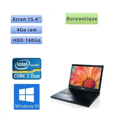 Occasion - Dell Latitude E6500 - Windows 10 - 2.53 4Go 160Go - 15.4 - Ordinateu