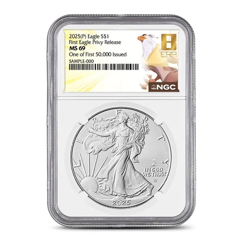 2025 (P) 1 oz Eagle Privy American Silver Eagle Coin NGC MS69 ER