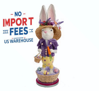 21'' Kurt S Adler Hollywood Easter Bunny Nutcracker Spring Seasonal Wood Figurine