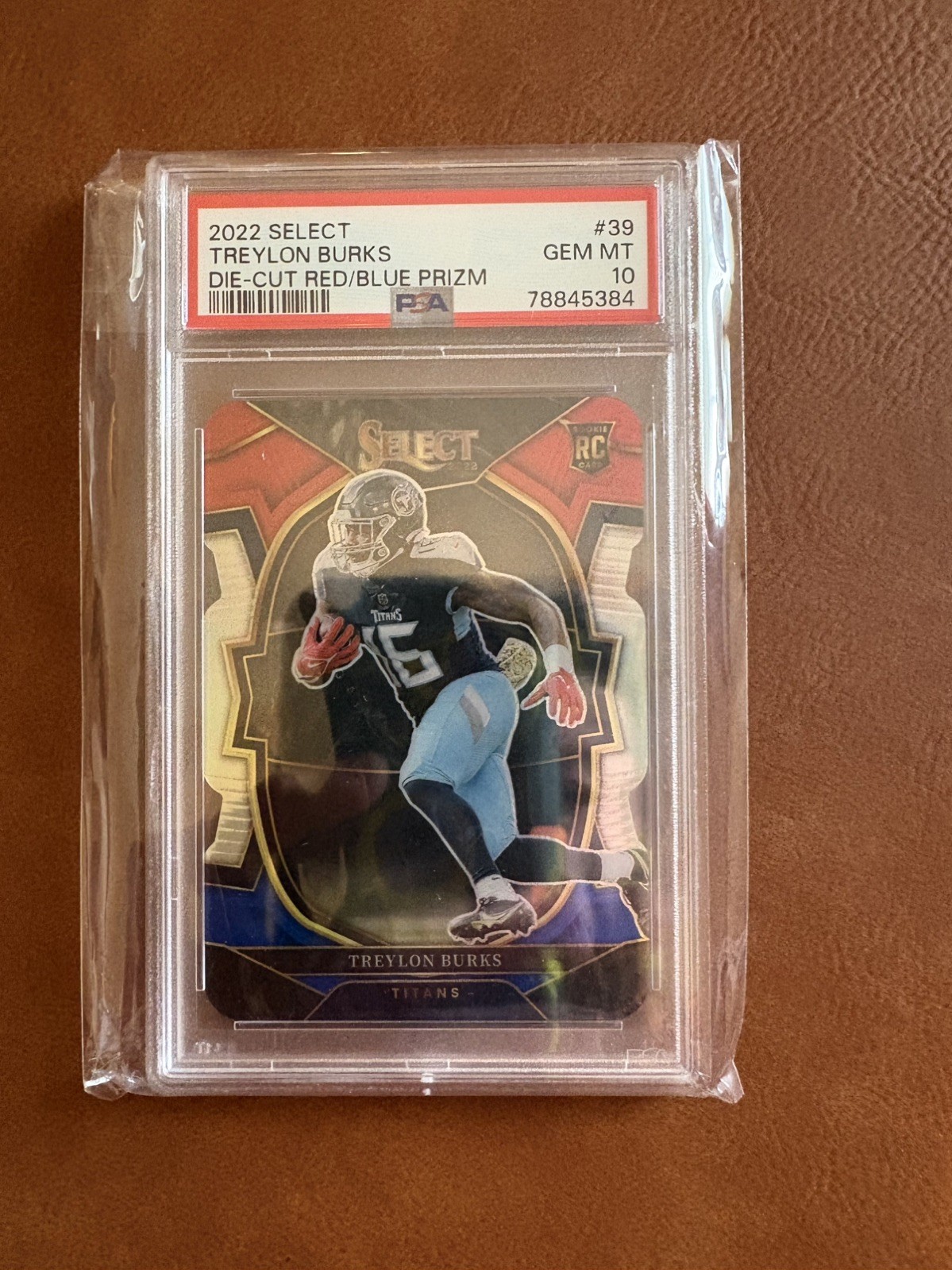 2022 Select Treylon Burks RC Red and Blue Prizm Die Cut Concourse #39 PSA 10