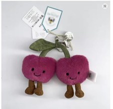 Jellycat Amuseables Cherries Bag Charm Key Chain Plush Cute Gift New with Tags