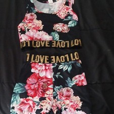 Women's Floral Print Tank and Shorts Set with LOVE Waistband, 2 Piece, Summer