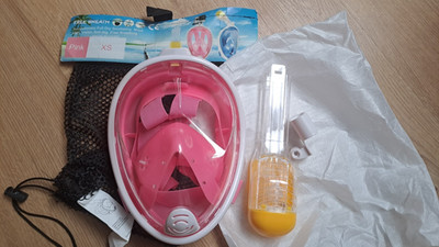 Snorkeling Schnorchelmaske Easybreath Kinder 6 10 Jahre XS pink