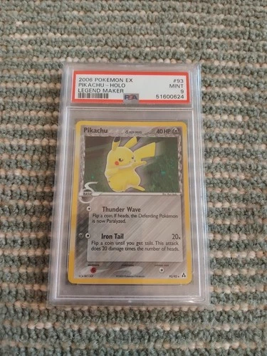 Pikachu 93/92 ex Legend maker holo foil psa 9 mint secret rare pokemon 93 2006
