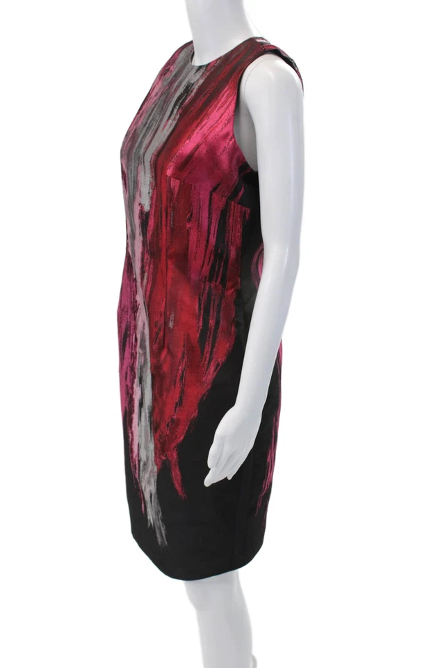 Vestido para mujer Carmen Marc Valvo abstracto texturizado sin mangas multicolor talla 8 Foto 2 de 4