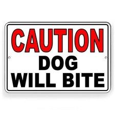Caution Dog Will Bite Sign / Decal Security Warning Sbd003 / Magnetic Sign
