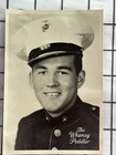 Vintage 1940s U.S. Marine Portrait Snapshot Photo WWII Era Military Uniform